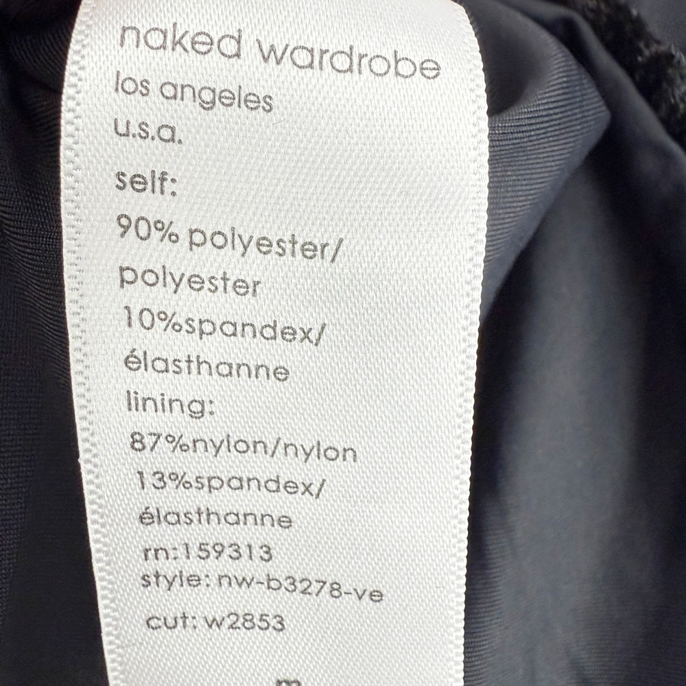 NAKED WARDROBE Velvet Sculpt Tube Bodysuit Size M Womens Black NW-B3278-VE NEW‎ - Picture 4 of 7